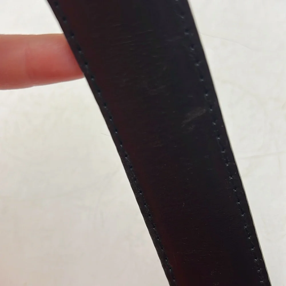 HUB Reversible Mens Belt Black Silver Smooth Textured